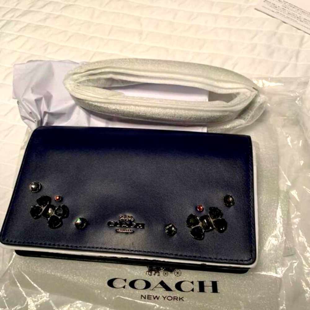 Hayden Crossbody Clutch w Crystal appliqué
